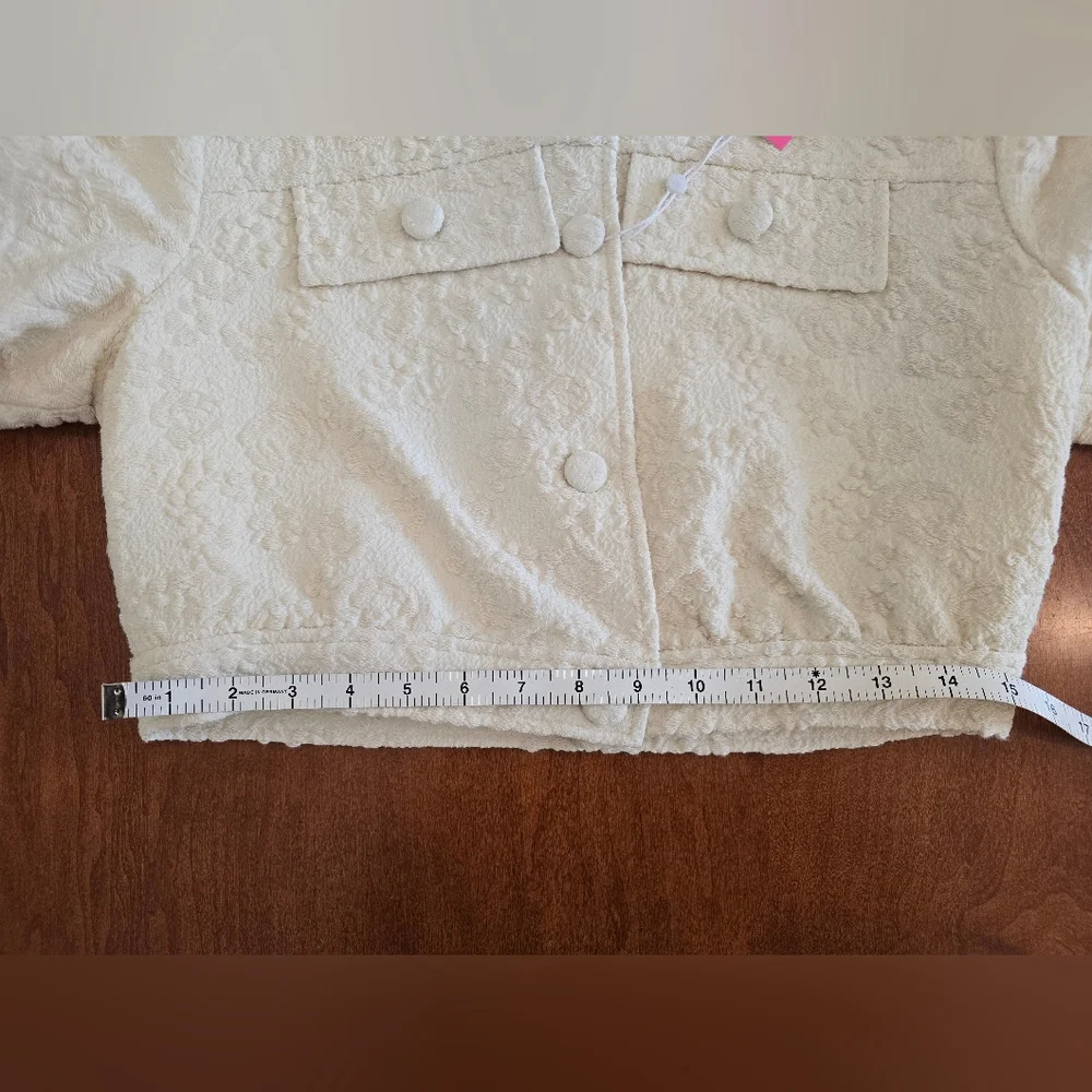 NEW Amanda Uprichard - Off-white Bello Jacket in Muslin | Size Medium - Picture 14 of 16